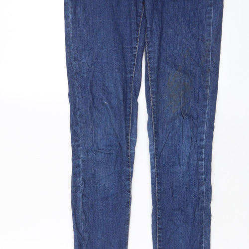 VERO MODA Womens Blue Cotton Skinny Jeans Size 26 in L36 in Regular Zip - Pockets