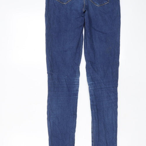 VERO MODA Womens Blue Cotton Skinny Jeans Size 26 in L36 in Regular Zip - Pockets