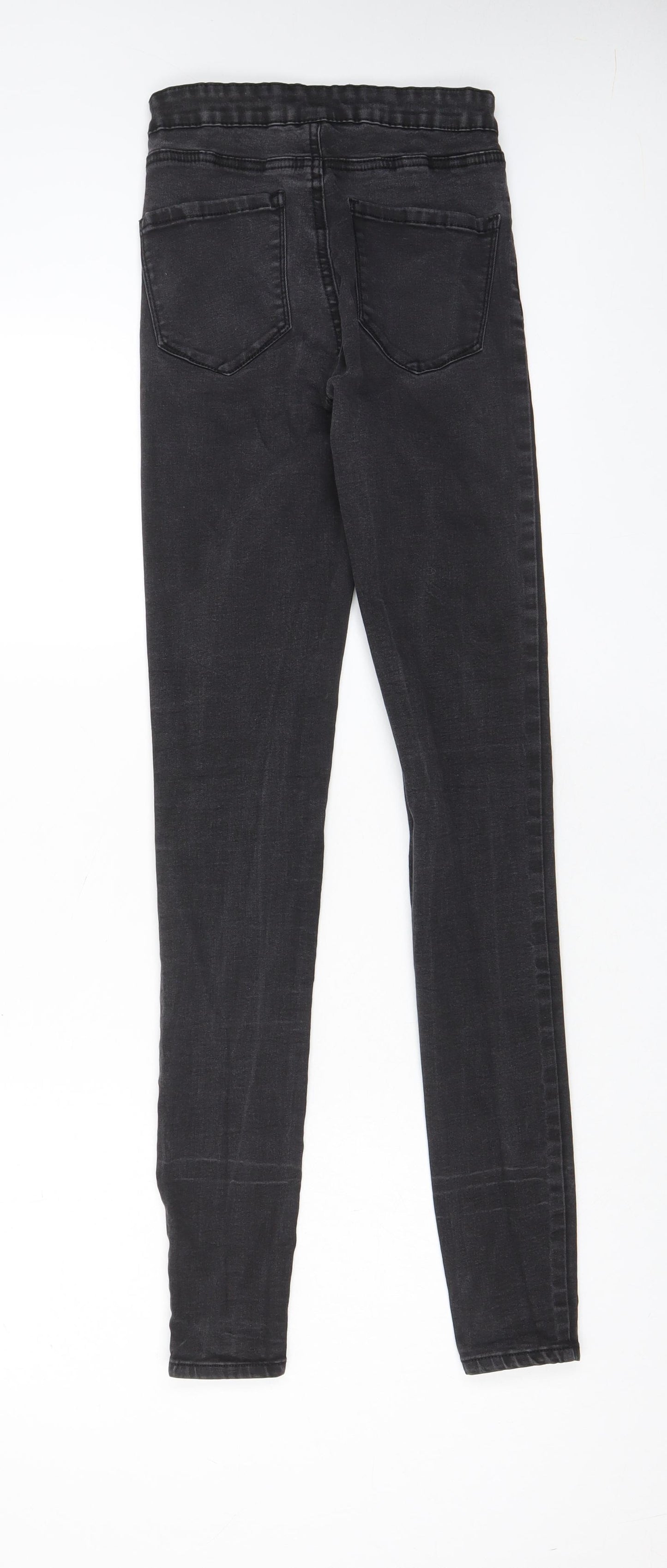 Denim & Co. Womens Grey Cotton Skinny Jeans Size 10 L30 in Regular Zip - Pockets