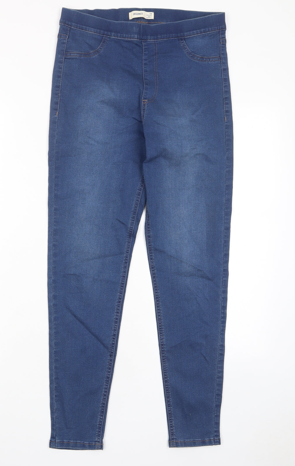 Marks and Spencer Womens Blue Cotton Jegging Jeans Size 10 L28 in Regular