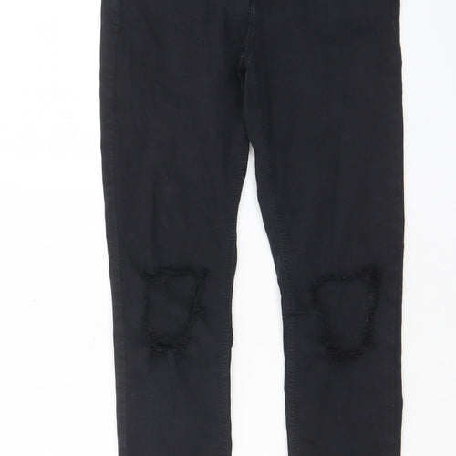 Topshop Womens Black Cotton Skinny Jeans Size 26 in L32 in Regular Zip - Pockets