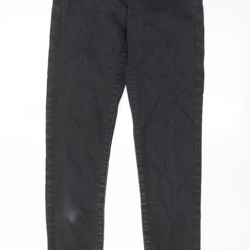 Topshop Womens Grey Cotton Skinny Jeans Size 25 in L34 in Regular Zip - Pockets