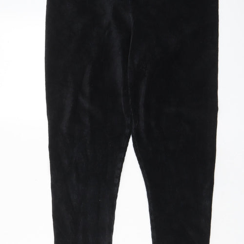 Nutmeg Womens Black Cotton Capri Trousers Size 16 L28 in Regular