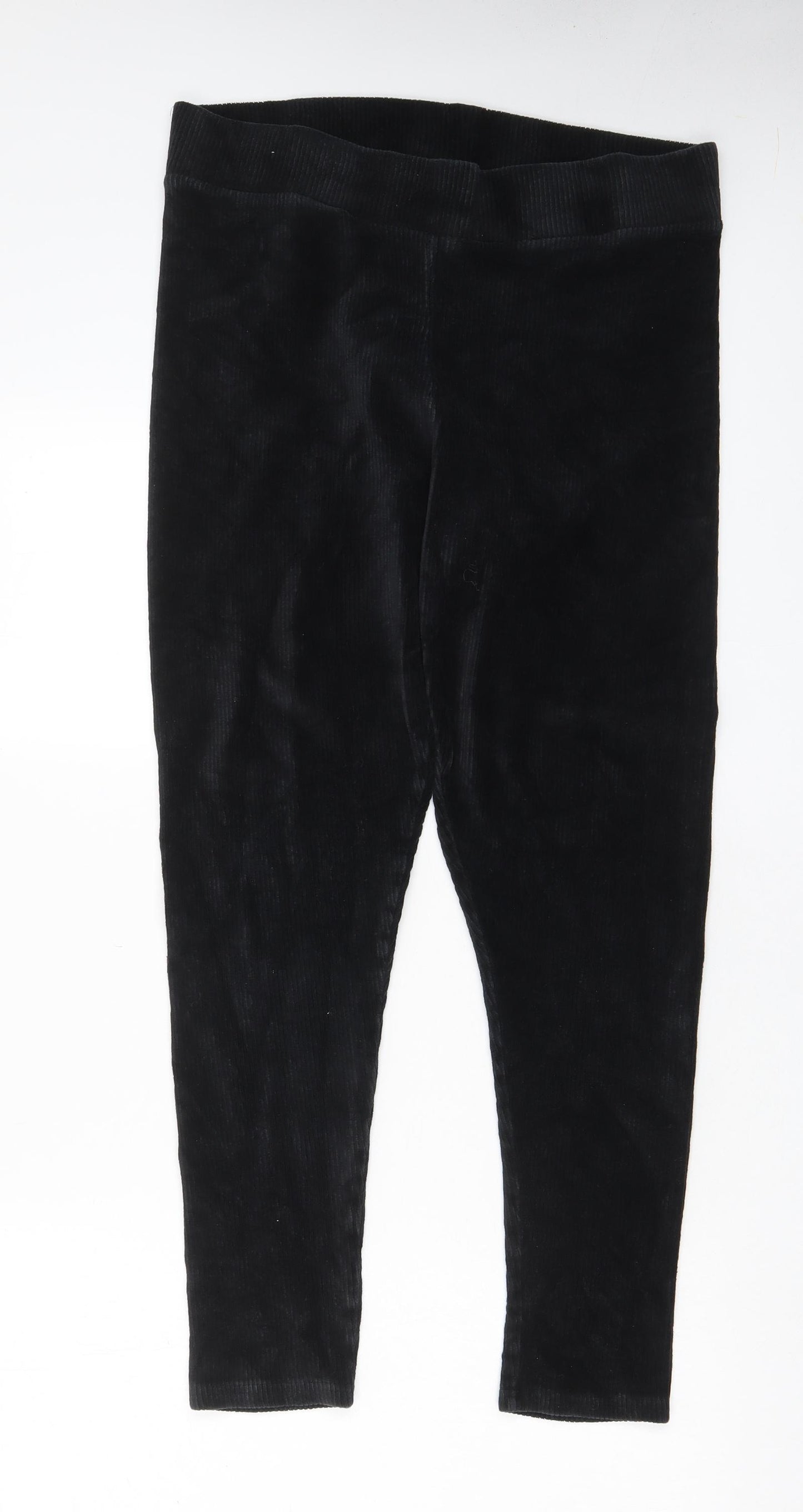 Nutmeg Womens Black Cotton Capri Trousers Size 16 L28 in Regular