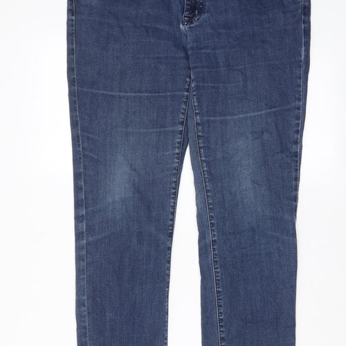 Angels Womens Blue Cotton Straight Jeans Size 34 in L29 in Regular Zip - Pockets, Studded