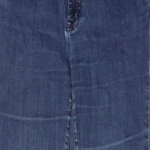 Angels Womens Blue Cotton Straight Jeans Size 34 in L29 in Regular Zip - Pockets, Studded