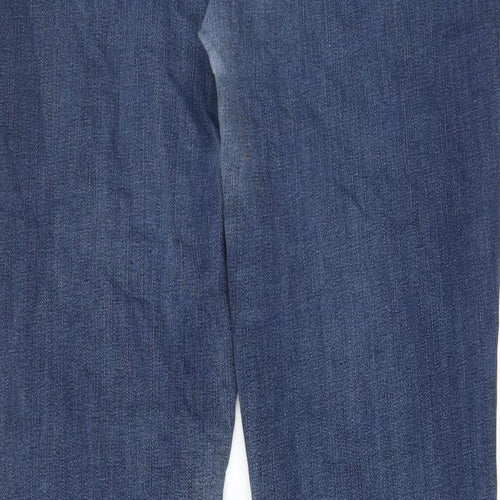 Angels Womens Blue Cotton Straight Jeans Size 34 in L29 in Regular Zip - Pockets, Studded
