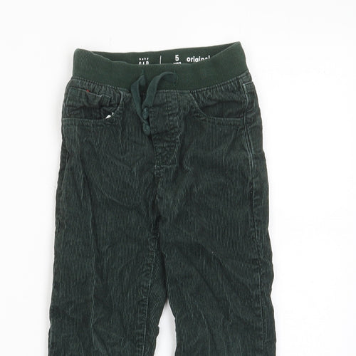 Gap Boys Green Cotton Chino Trousers Size 5 Years Regular Drawstring - Pockets
