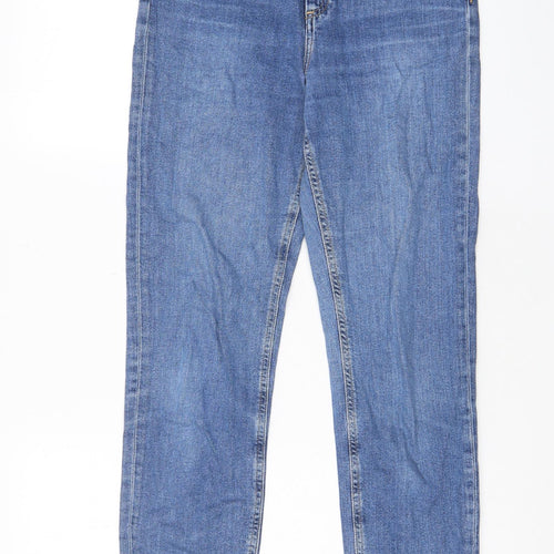ASOS Womens Blue Cotton Straight Jeans Size 28 in L32 in Slim Zip - Pockets