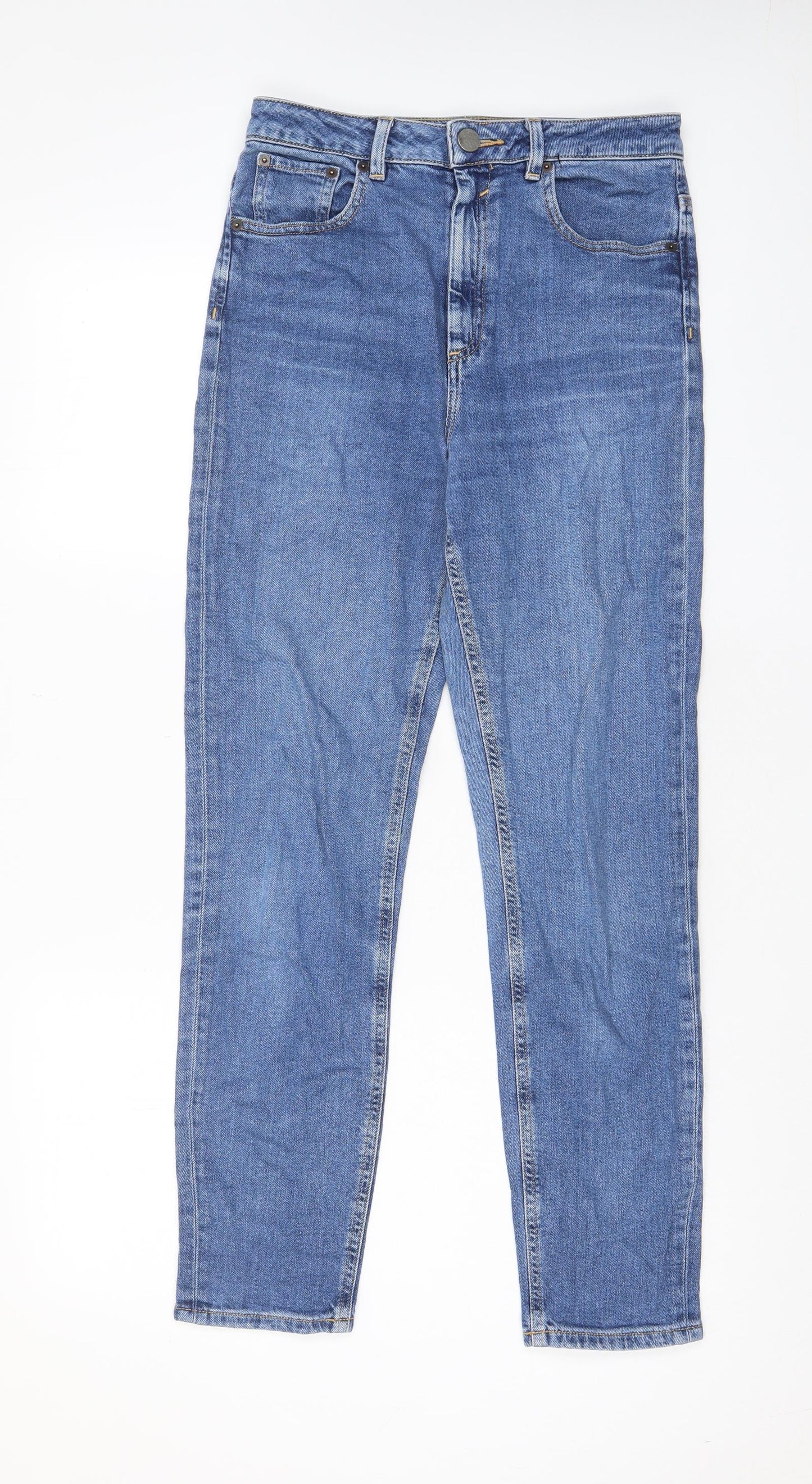 ASOS Womens Blue Cotton Straight Jeans Size 28 in L32 in Slim Zip - Pockets