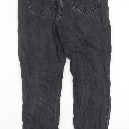 New Look Womens Grey Cotton Mom Jeans Size 8 L26 in Regular Zip - Pockets