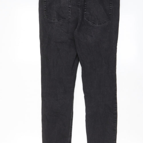 Denim & Co. Womens Grey Cotton Skinny Jeans Size 14 L25 in Regular Zip - Pockets