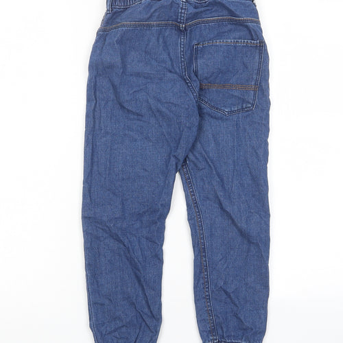 H&M Boys Blue Cotton Straight Jeans Size 6-7 Years Regular Drawstring