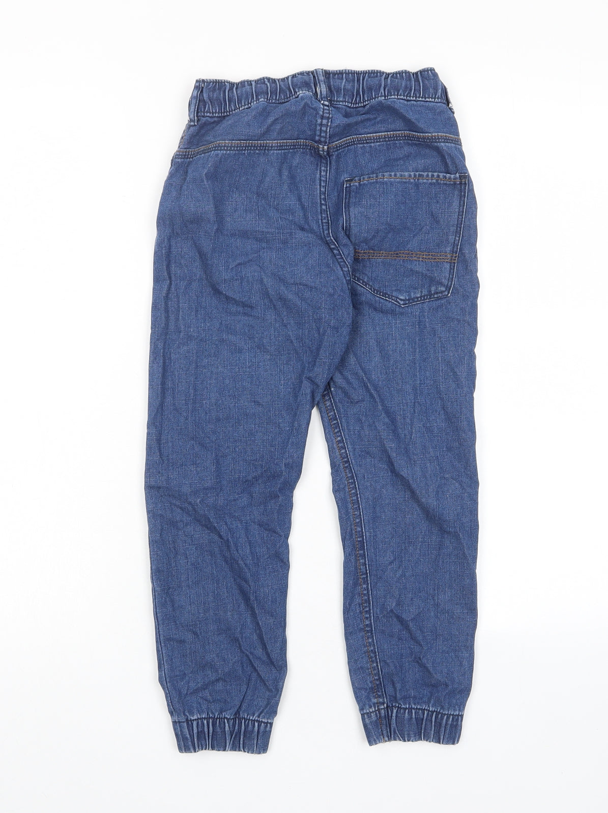 H&M Boys Blue Cotton Straight Jeans Size 6-7 Years Regular Drawstring