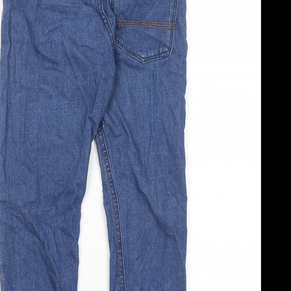 H&M Boys Blue Cotton Straight Jeans Size 6-7 Years Regular Drawstring