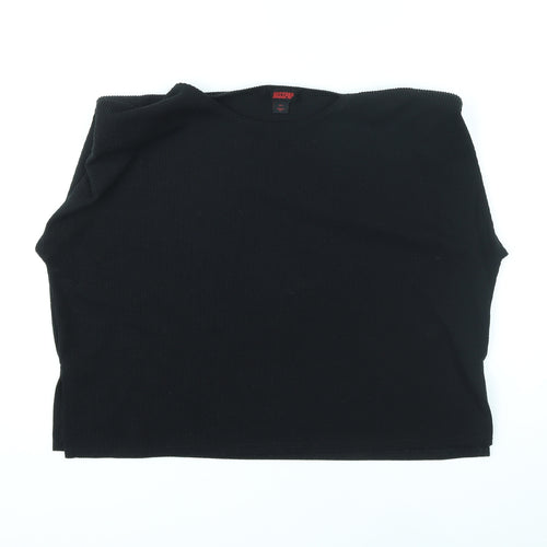 Misspap Womens Black Polyester Basic Tank Size M Round Neck - Shoulder Pads