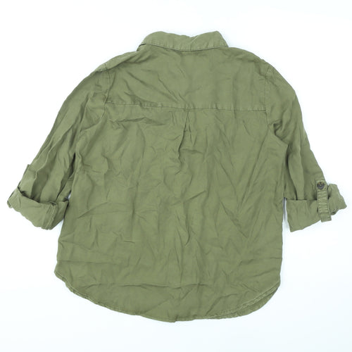 Only Womens Green Lyocell Basic Button-Up Size XS Collared