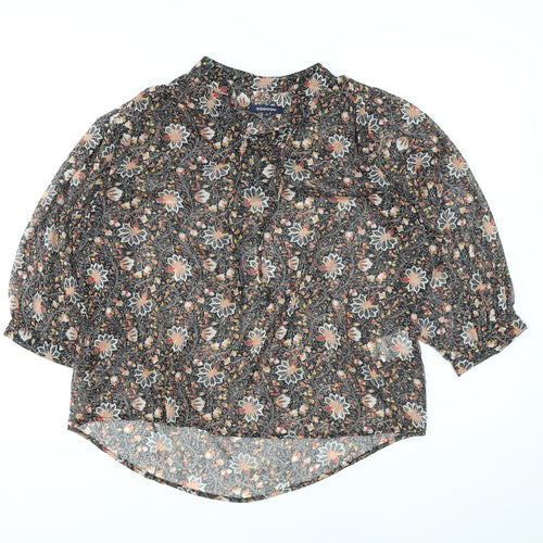 Bonobo Womens Multicoloured Floral Polyester Basic Blouse Size XS V-Neck
