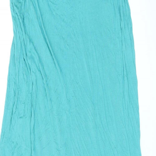 French Connection Womens Blue Viscose Maxi Size 10 Round Neck Pullover