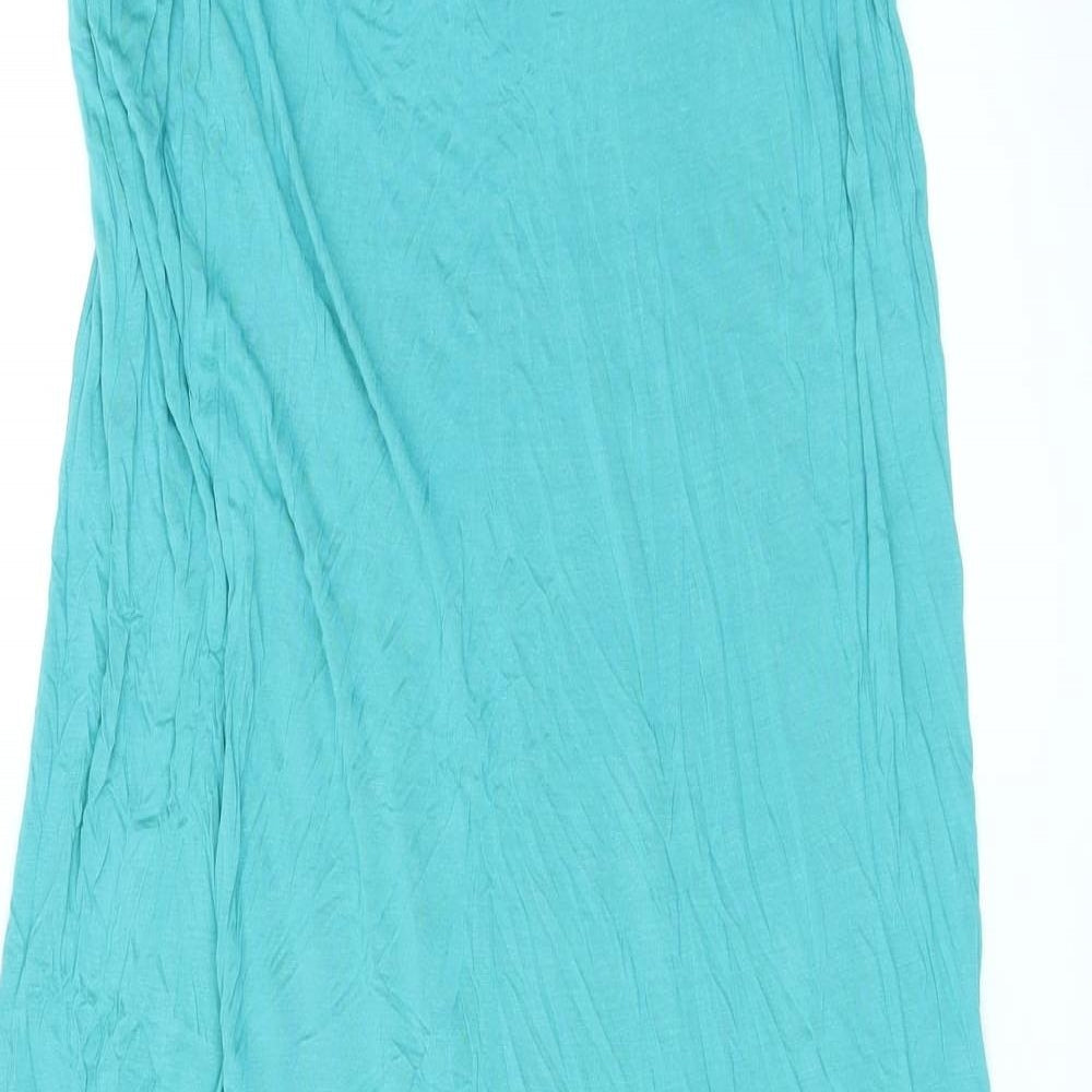 French Connection Womens Blue Viscose Maxi Size 10 Round Neck Pullover