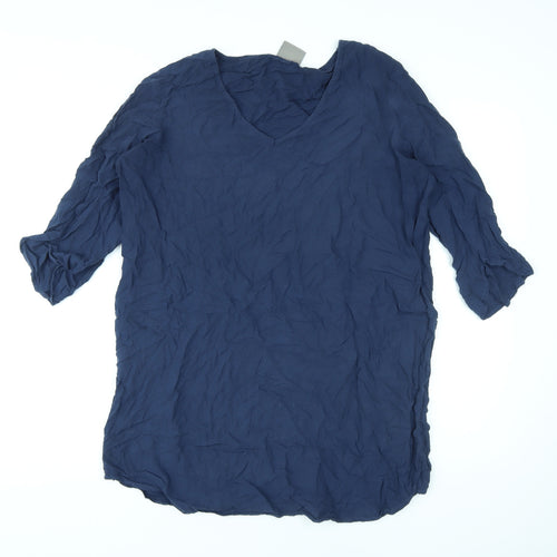 VERO MODA Womens Black Viscose Basic Blouse Size XL V-Neck