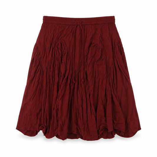 Front view of Marks & Spencer women’s brown viscose swing skirt, size UK 10