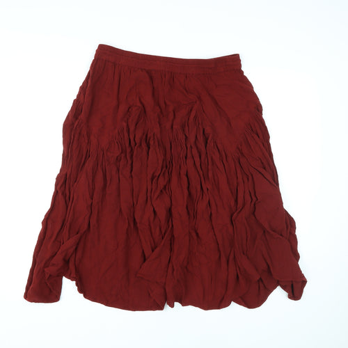 Marks and Spencer Womens Brown Viscose Swing Skirt Size 10