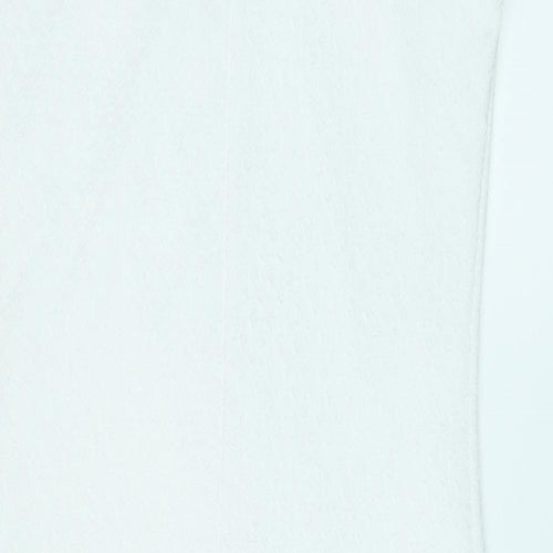 River Island Womens White Polyester Bodycon Size 8 V-Neck Pullover
