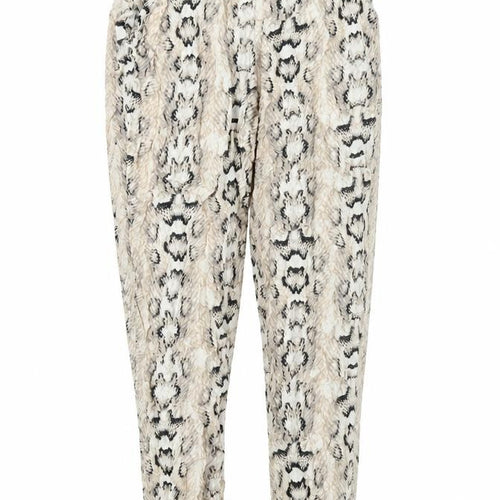 Divided by H&M Womens Beige Animal Print Viscose Trousers Size 10 L23 in Regular - Snake Skin Print