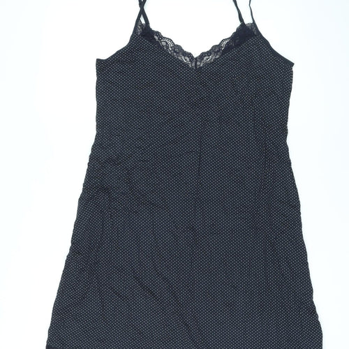 The White Company Womens Black Polka Dot Modal Cami One Piece Size L