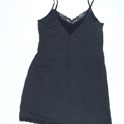 The White Company Womens Black Polka Dot Modal Cami One Piece Size L