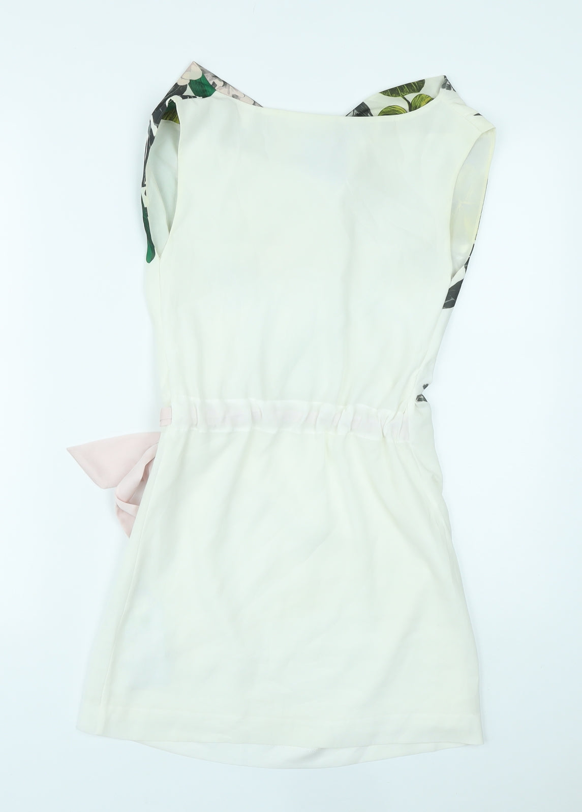 H&M Womens Multicoloured Floral Polyester Basic Tank Size 4 Cowl Neck
