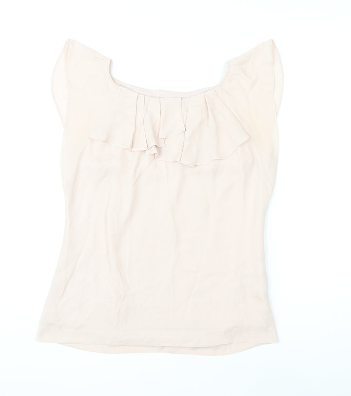 Monsoon Womens Pink Polyester Basic Tank Size 10 Round Neck