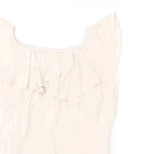Monsoon Womens Pink Polyester Basic Tank Size 10 Round Neck