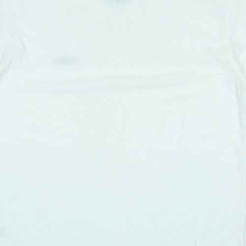 Umbro Mens White Polyester Basic T-Shirt Size L V-Neck Pullover - Logo