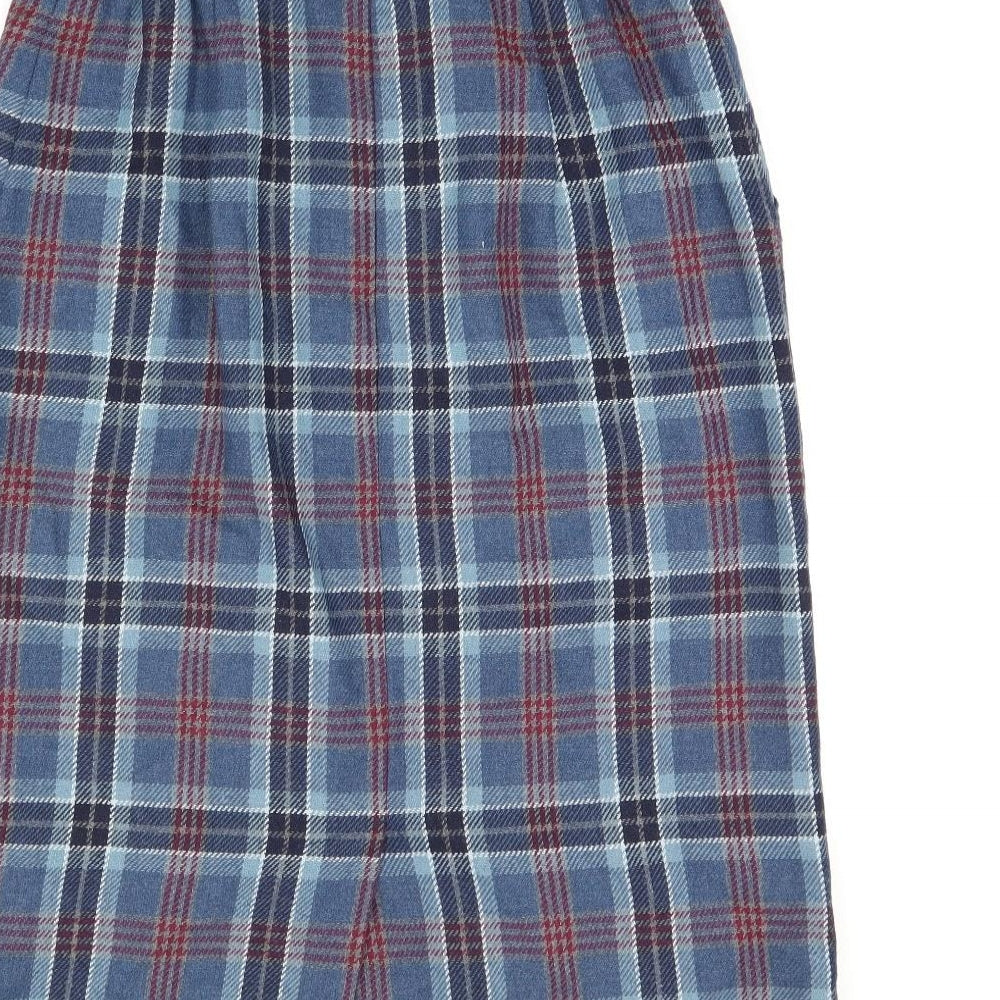 Constance Wood Womens Blue Plaid Polyester Straight & Pencil Skirt Size 14 Zip