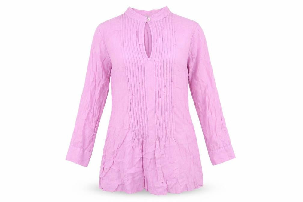 United Colors of Benetton Womens Purple Polyester Tunic T-Shirt Size M Round Neck - Pleated