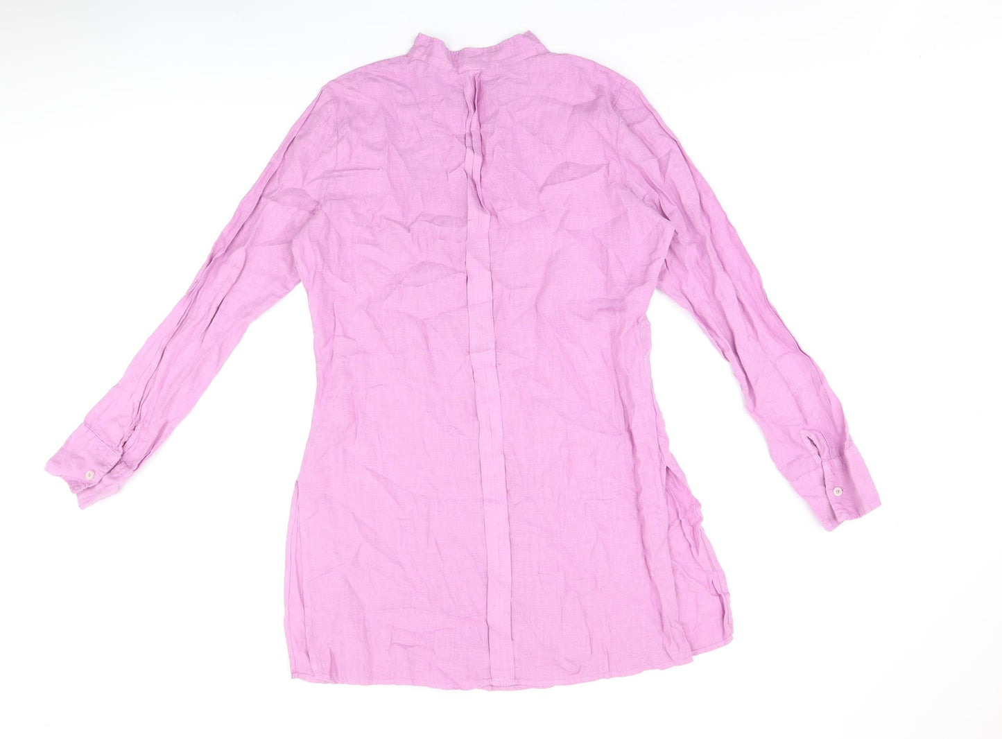 United Colors of Benetton Womens Purple Polyester Tunic T-Shirt Size M Round Neck - Pleated