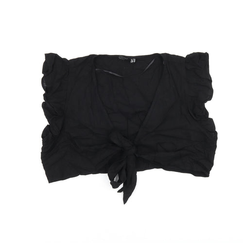 Vera Moda Womens Black Viscose Cropped Tank Size 24 V-Neck