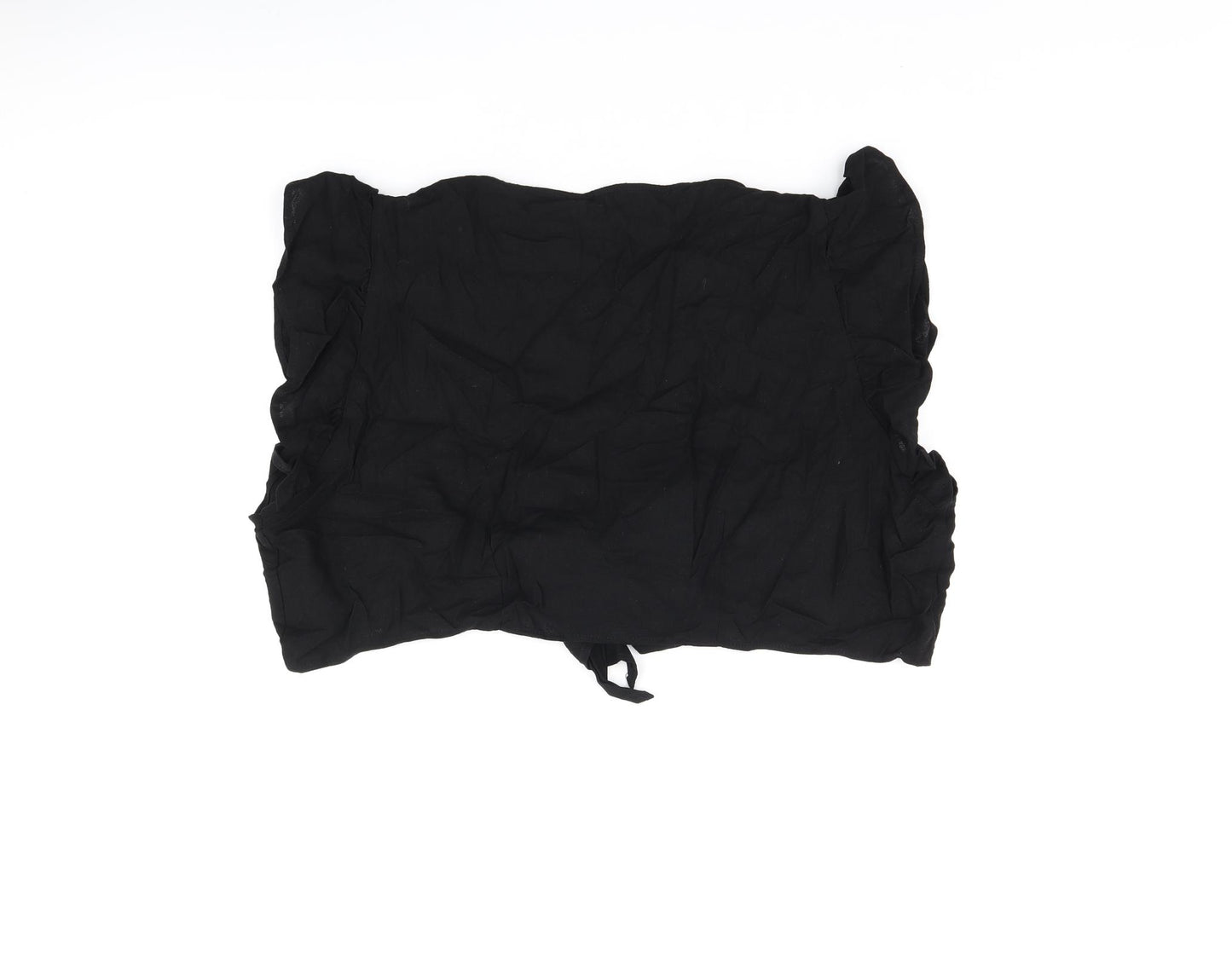 Vera Moda Womens Black Viscose Cropped Tank Size 24 V-Neck