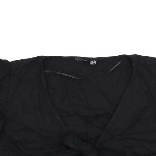 Vera Moda Womens Black Viscose Cropped Tank Size 24 V-Neck