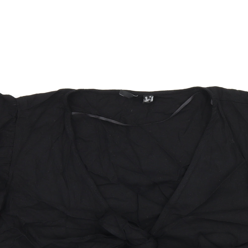 Vera Moda Womens Black Viscose Cropped Tank Size 24 V-Neck