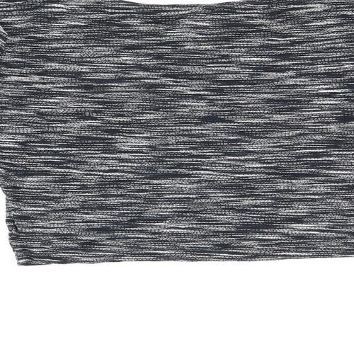 H&M Womens Black Geometric Viscose Cropped T-Shirt Size S Scoop Neck