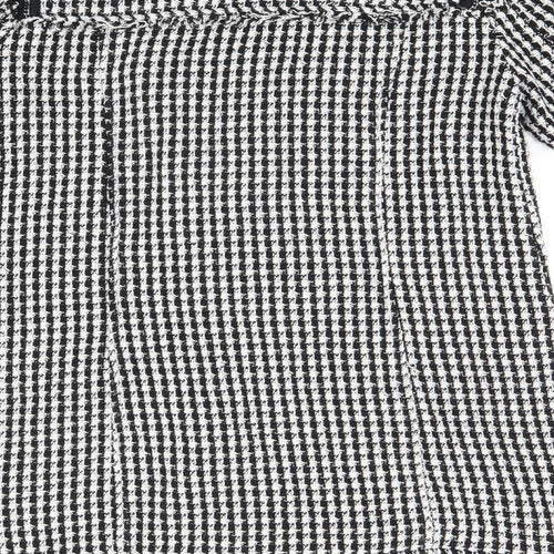Zara Womens Black Geometric Jacket Size S Zip - Houndstooth