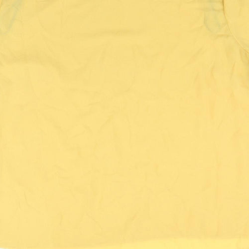 Marina Kaneva Womens Yellow Polyester Basic Blouse Size 10 V-Neck - Cold Shoulders