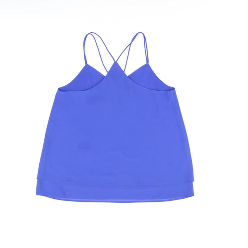 New Look Womens Blue Polyester Camisole T-Shirt Size 12 V-Neck