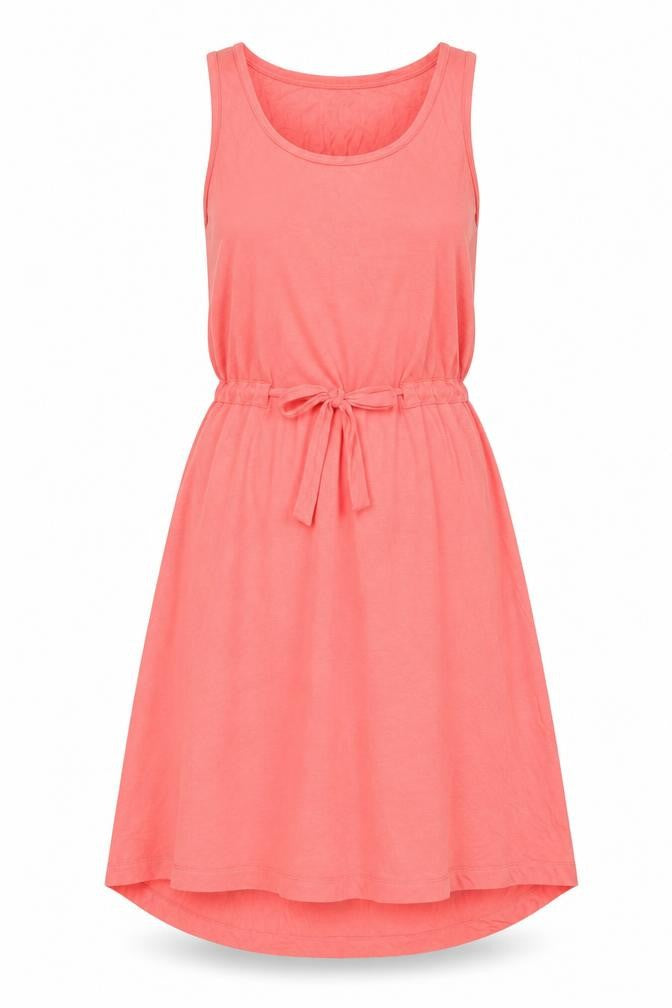 Front view of Gap women’s pink viscose a-line, size S, scoop neck drawstring