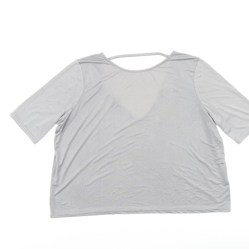 River Island Womens Grey Polyester Basic T-Shirt Size 8 Round Neck
