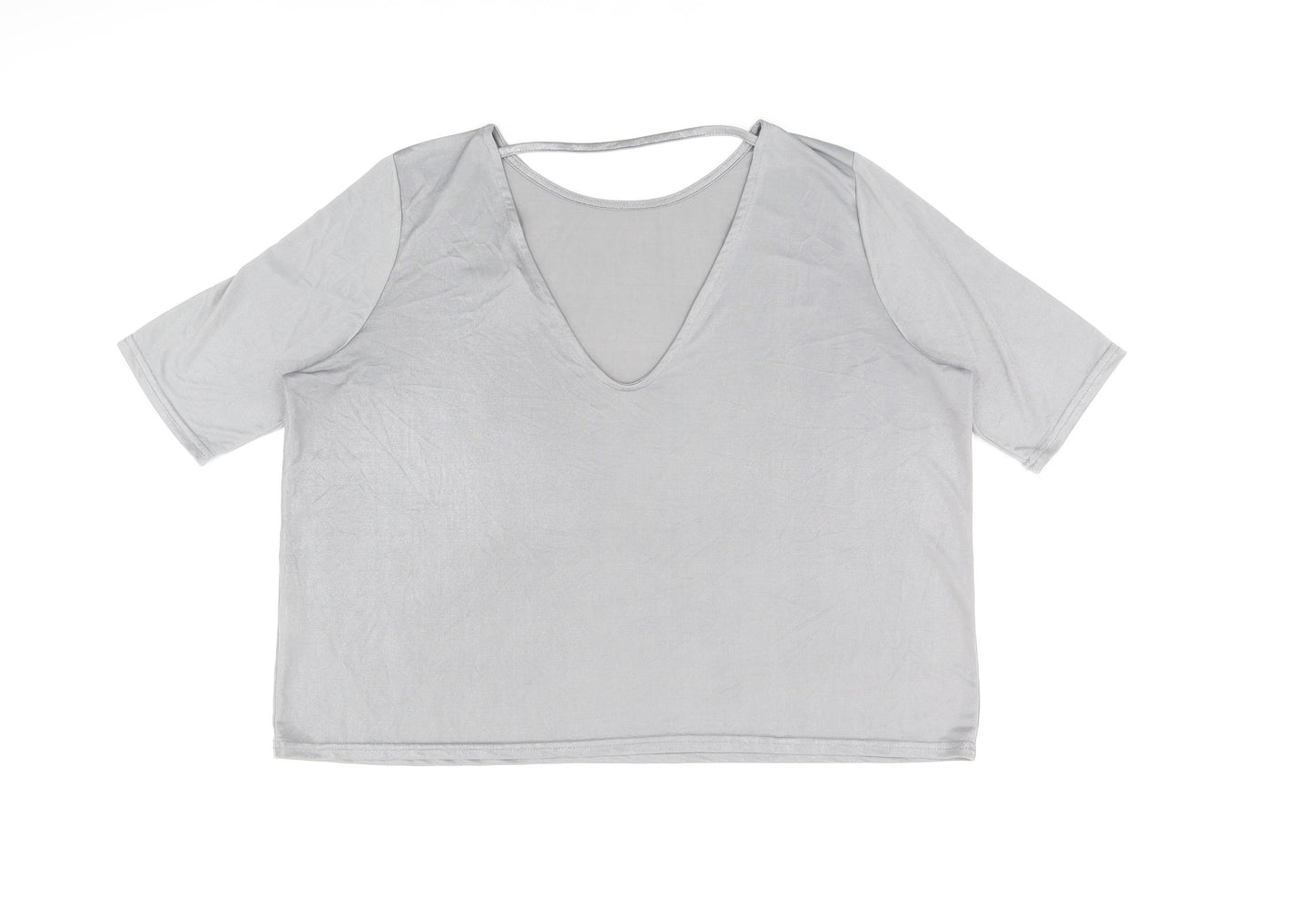 River Island Womens Grey Polyester Basic T-Shirt Size 8 Round Neck