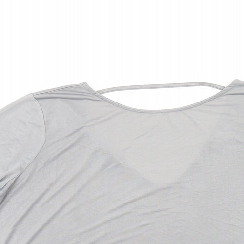 River Island Womens Grey Polyester Basic T-Shirt Size 8 Round Neck